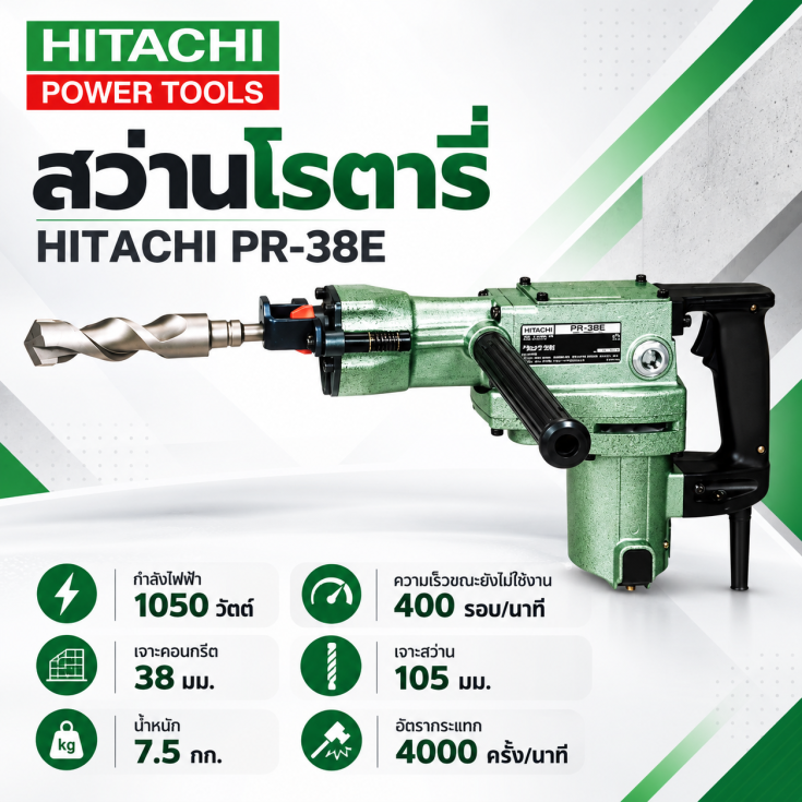 สว่านโรตารี่ HITACHI PR-38E
